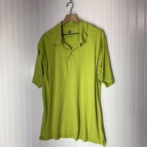 R&R Casual Lime Green Pima Cotton Polo Shirt L Retro Y2K Golfcore Preppy Coastal